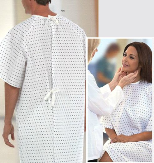 Patient Exam Gown Medium / Large Snowflake Print Print Reusable