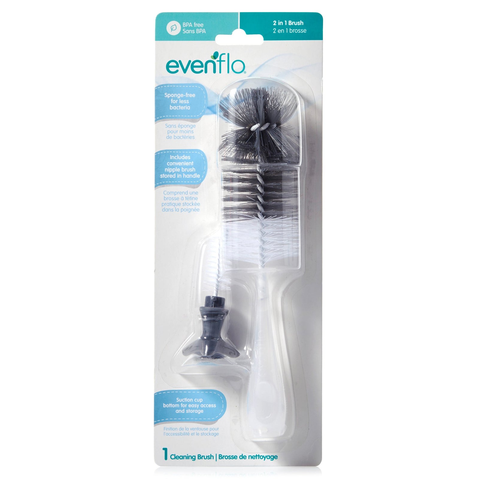 Evenflo 2-in-1 Baby Bottle / Nipple Brush Set