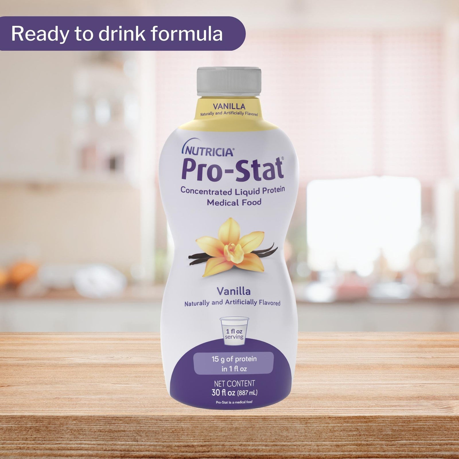Nutricia Pro-Stat Sugar-Free Liquid Protein Supplement, Vanilla Flavor, 30 oz. Bottle, 6/Case