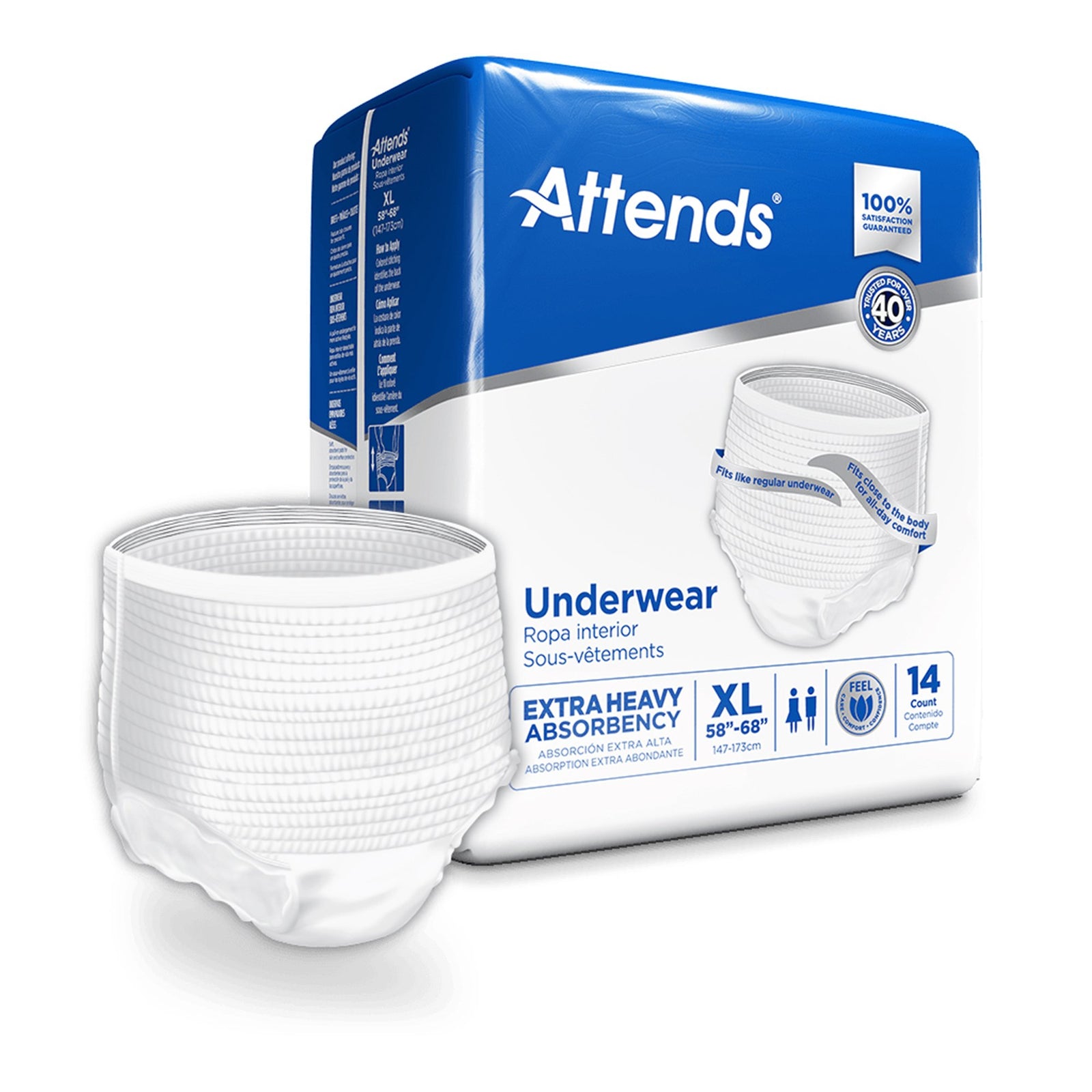 Attends Unisex Adult Absorbent Underwear