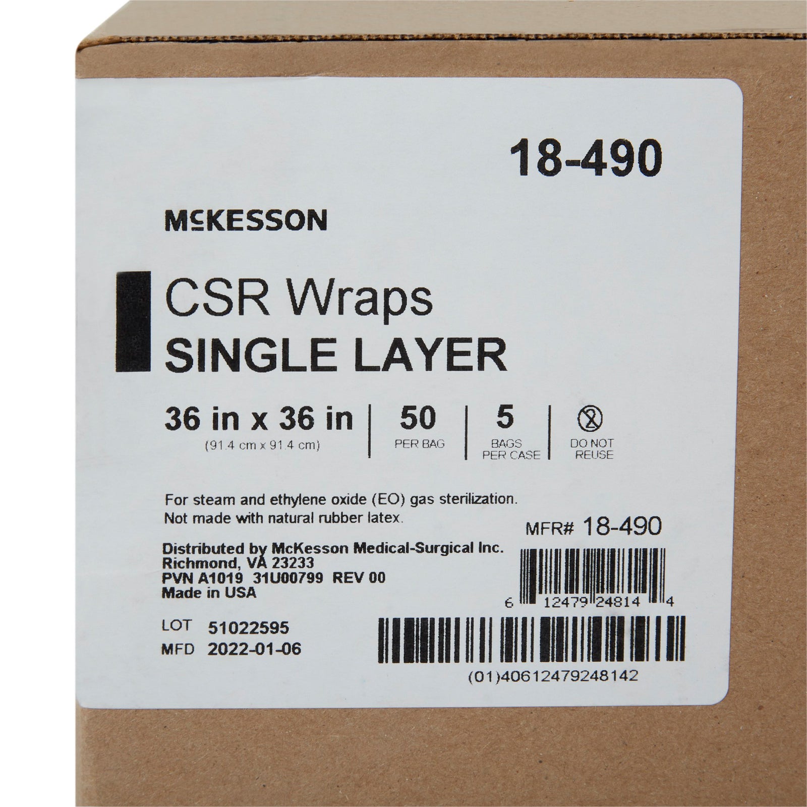 McKesson Single Layer Sterilization Wrap