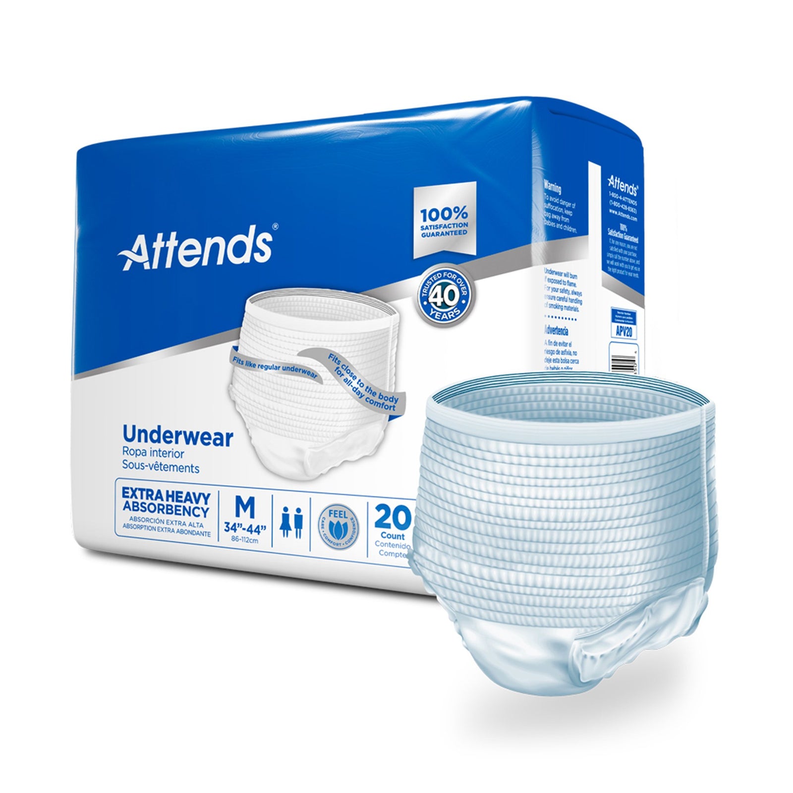 Attends Unisex Adult Absorbent Underwear