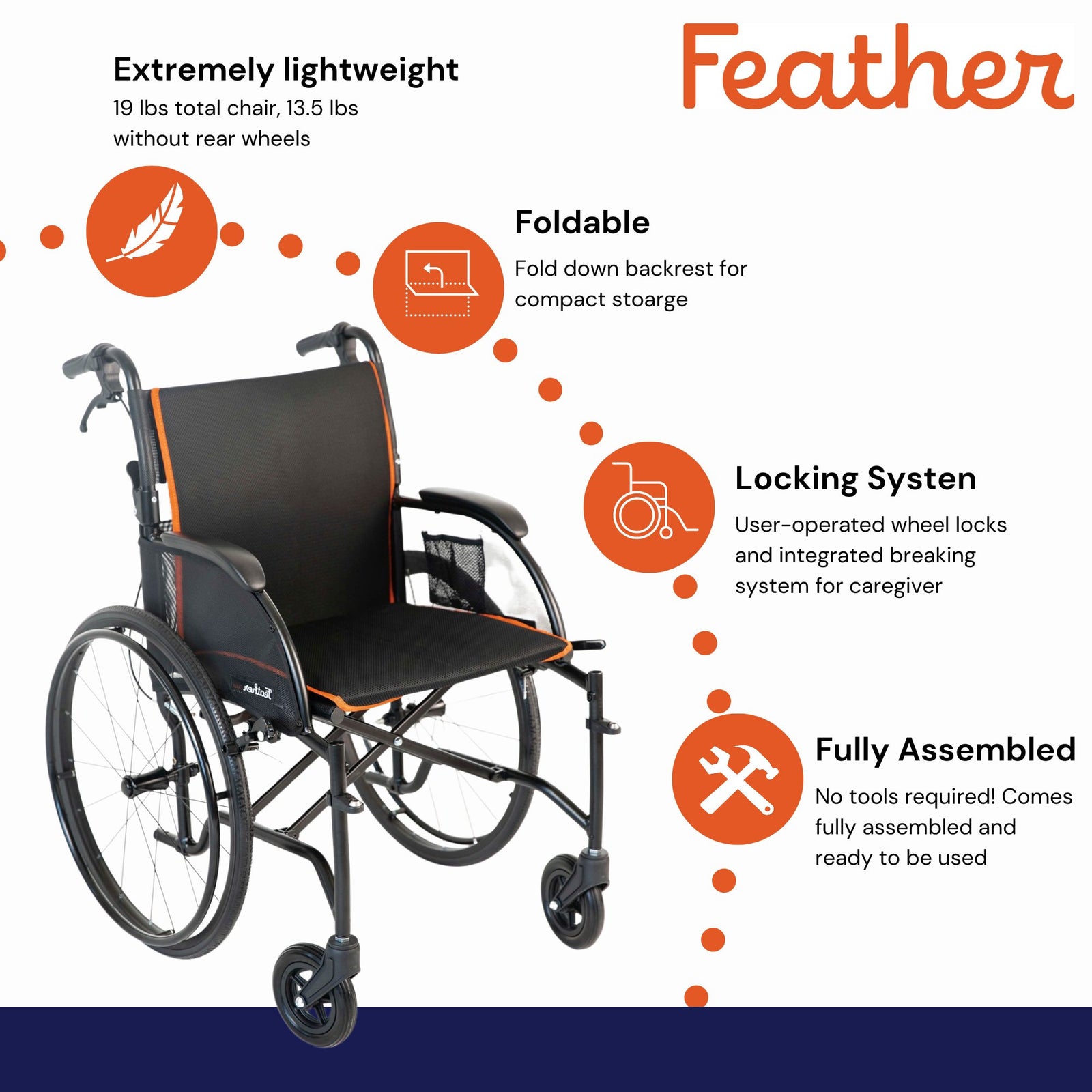 Feather Lightweight Wheelchair