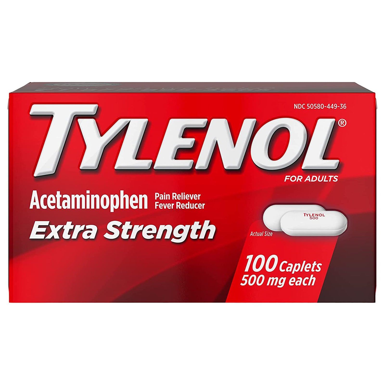 Tylenol Acetaminophen Pain Reliever Fever Reducer