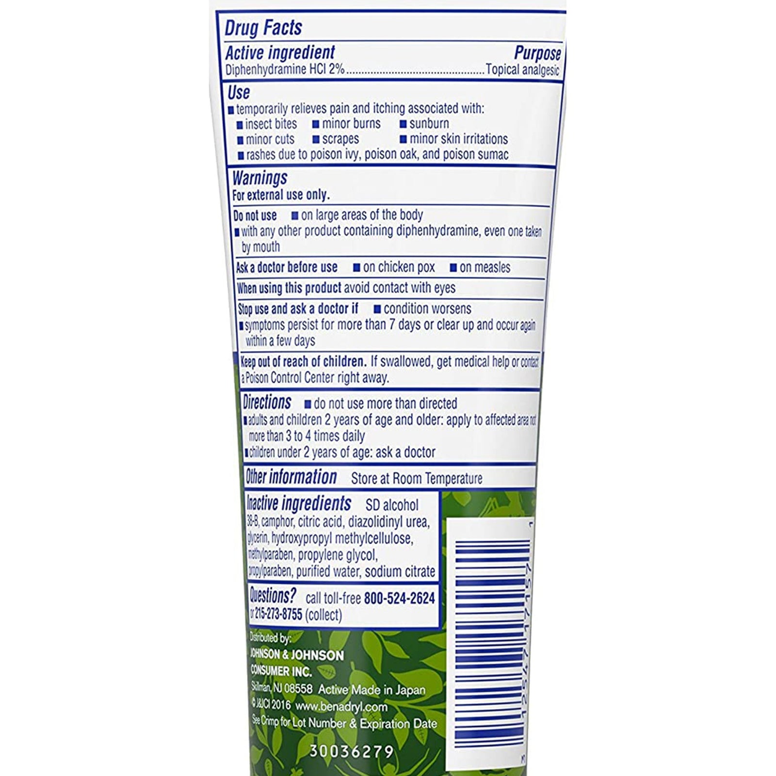 Benadryl Diphenhydramine Itch Relief Topical Gel