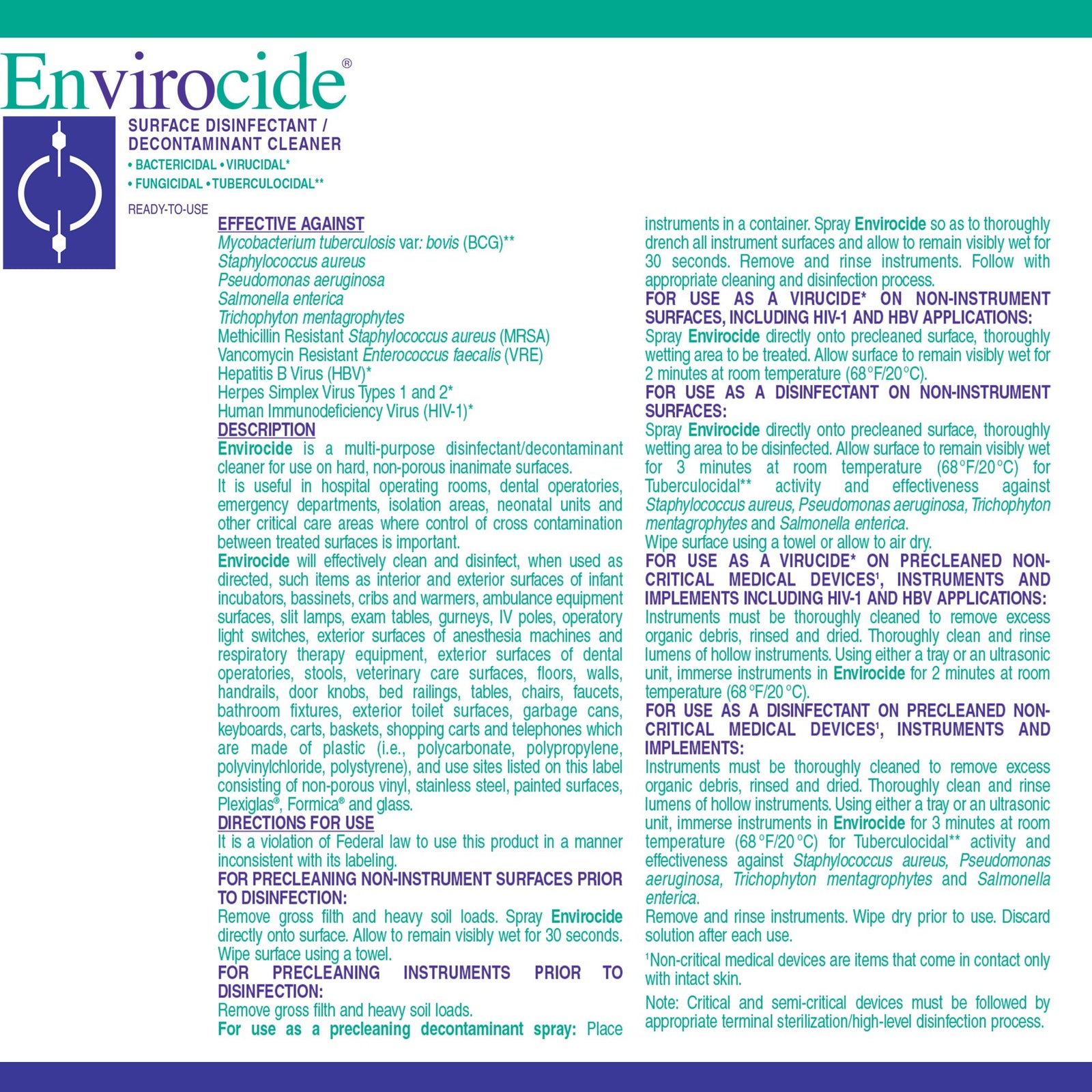 Envirocide Alcohol-Based Pump Spray 24oz