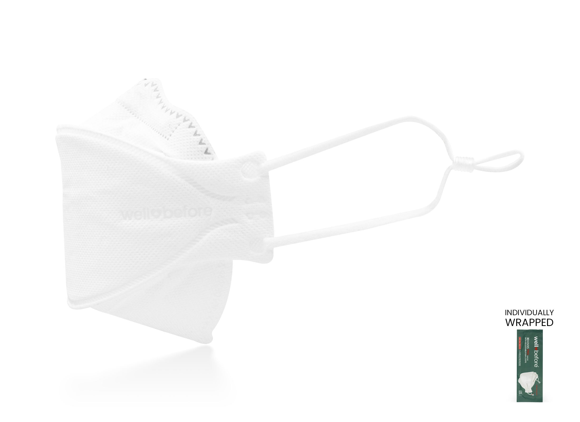 KN95 3D Pro Face Mask | Premium 3D Fit, Anti-fogging, Adjustable Ear Loops - Bag of 10