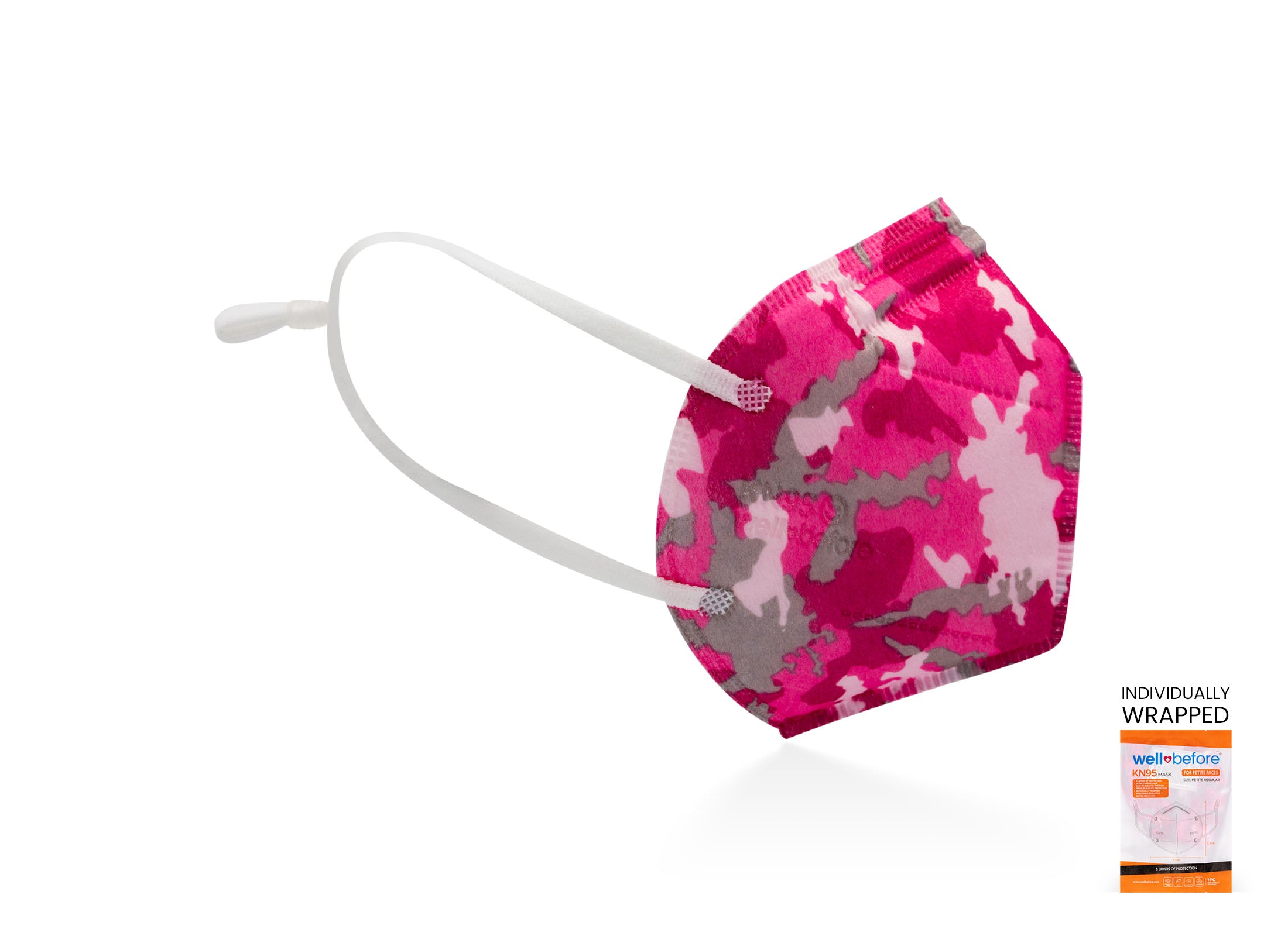 Kids KN95 Mask | Individually Wrapped, Elastic Ear Loops - Bag of 10