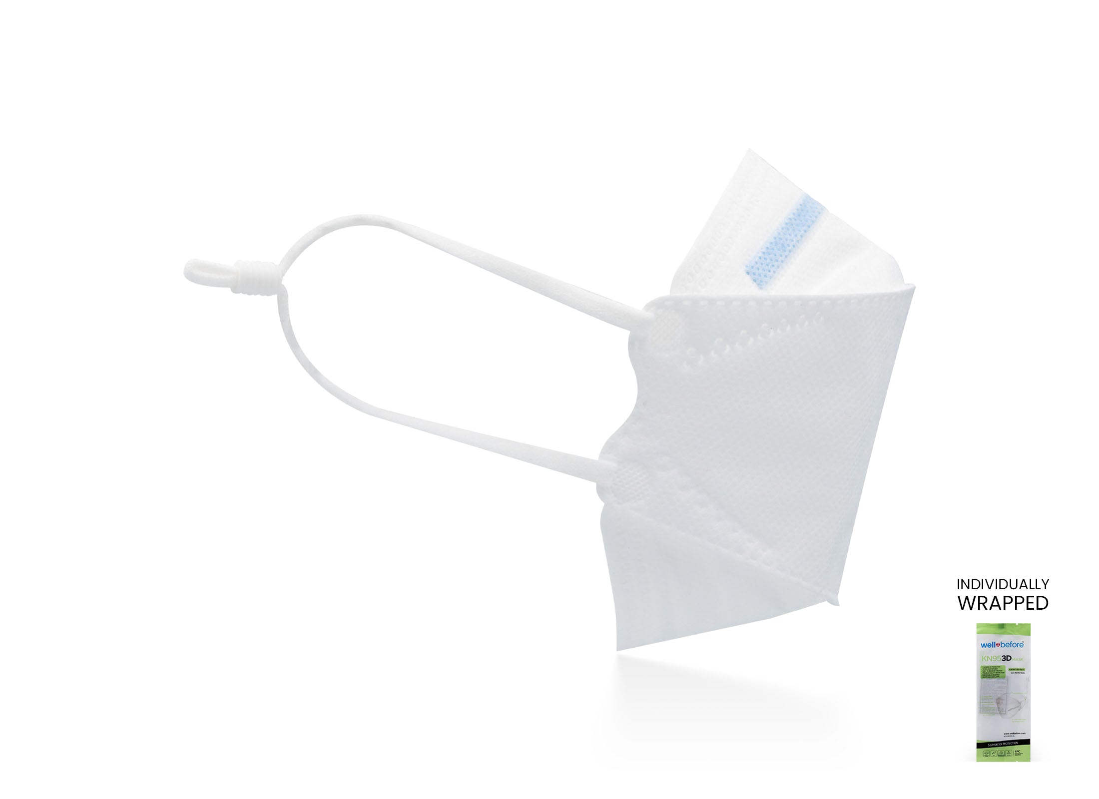 Kids KN95 Mask | Individually Wrapped, Elastic Ear Loops - Bag of 10