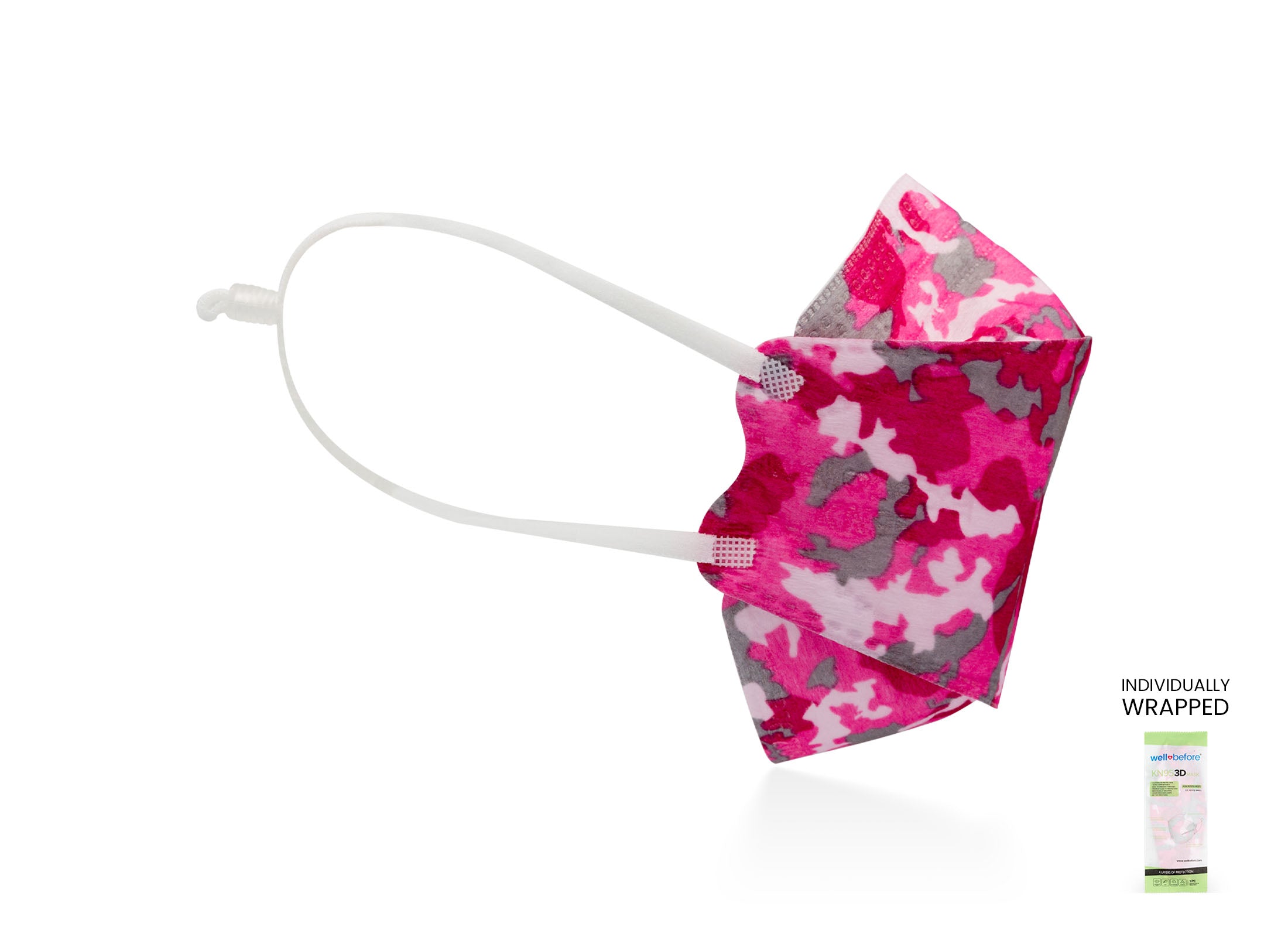 Kids KN95 Mask | Individually Wrapped, Elastic Ear Loops - Bag of 10