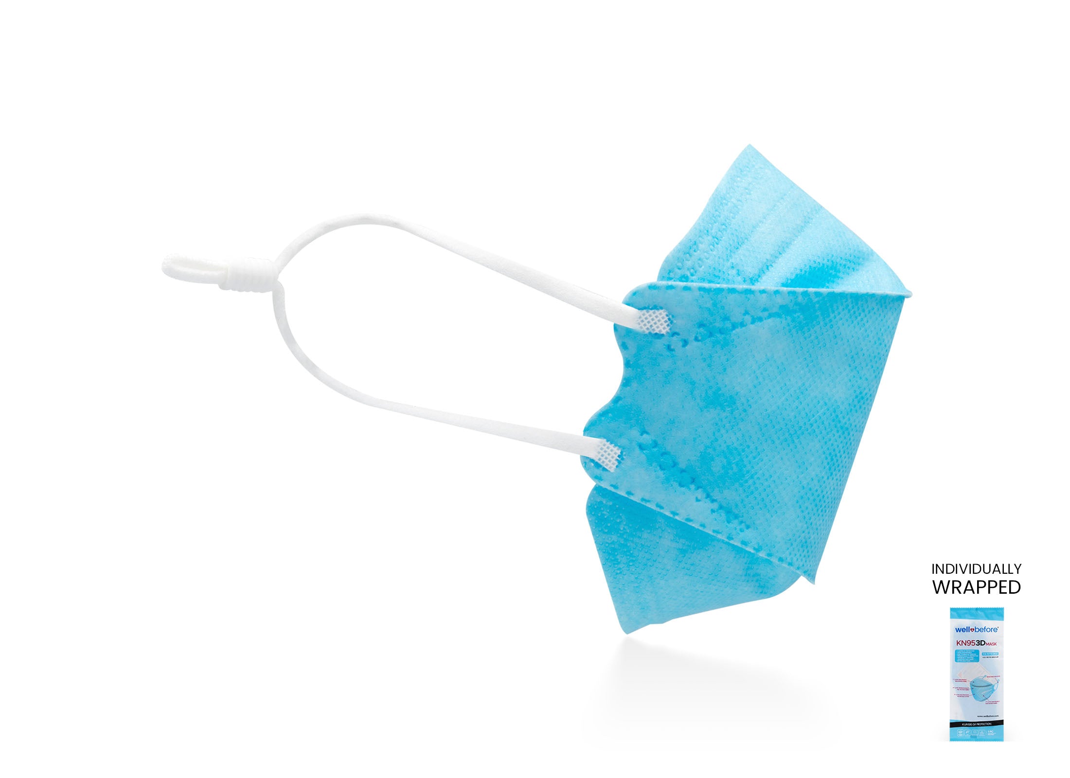 Kids KN95 Mask | Individually Wrapped, Elastic Ear Loops - Bag of 10