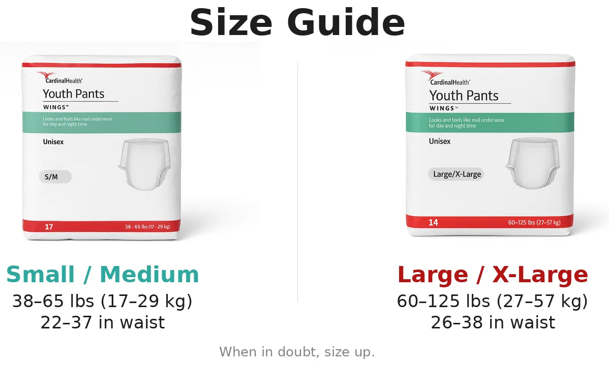 Cardinal Health Wings Youth Pants Size Guide
