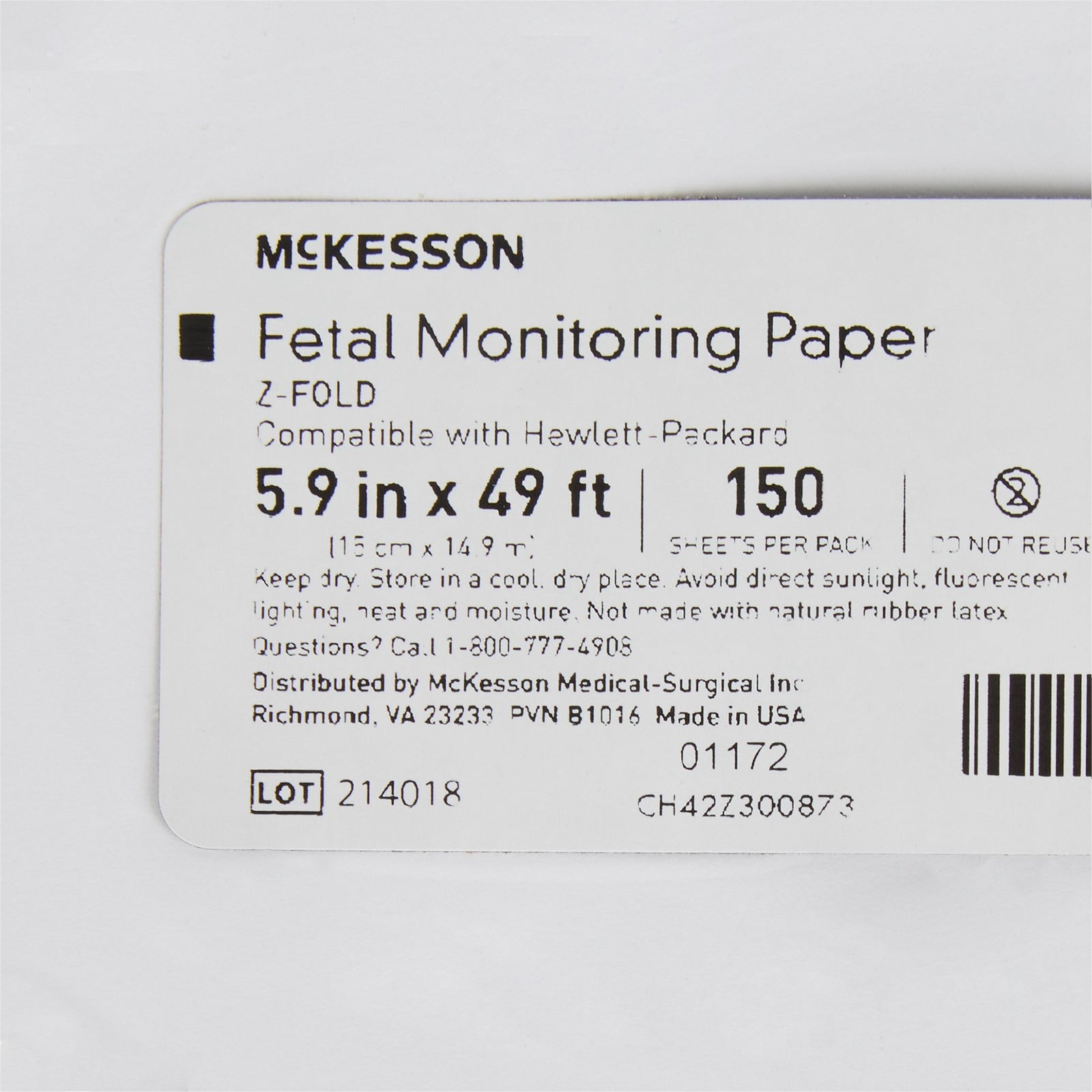 McKesson Fetal Diagnostic Monitor Recording Paper