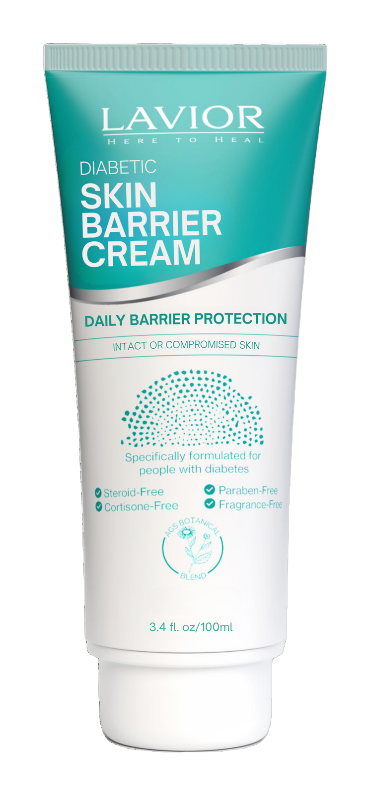 Lavior Diabetic Skin Barrier Cream 3.4 oz botanical barrier cream tube