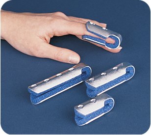 Finger Cot Splint Pull-On Left Or Right Hand Blue / Sliver