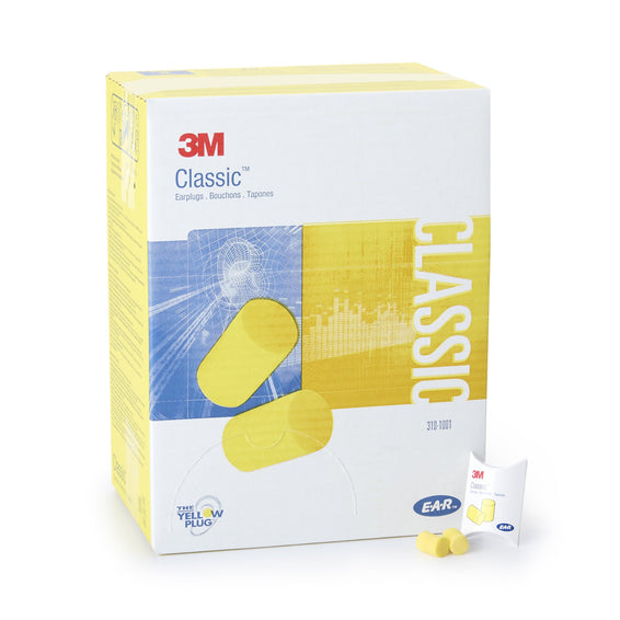 3M E-A-R Classic Cordless Yellow Ear Plugs (Large & One Size)