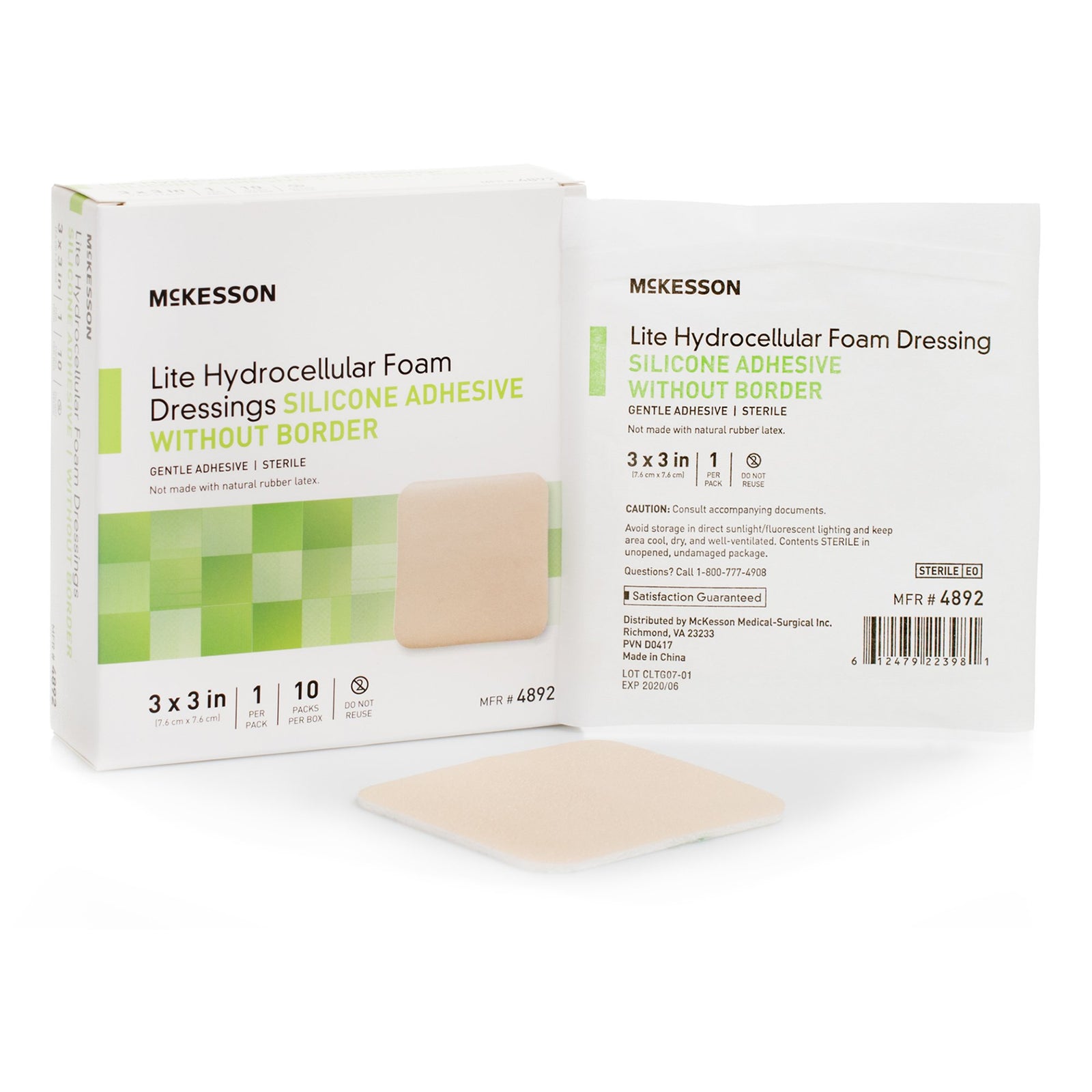 McKesson Lite Thin Silicone Foam Dressing