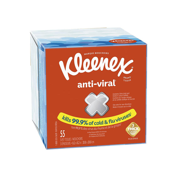 Kleenex Anti-Viral Tissue 8x8 55ct White