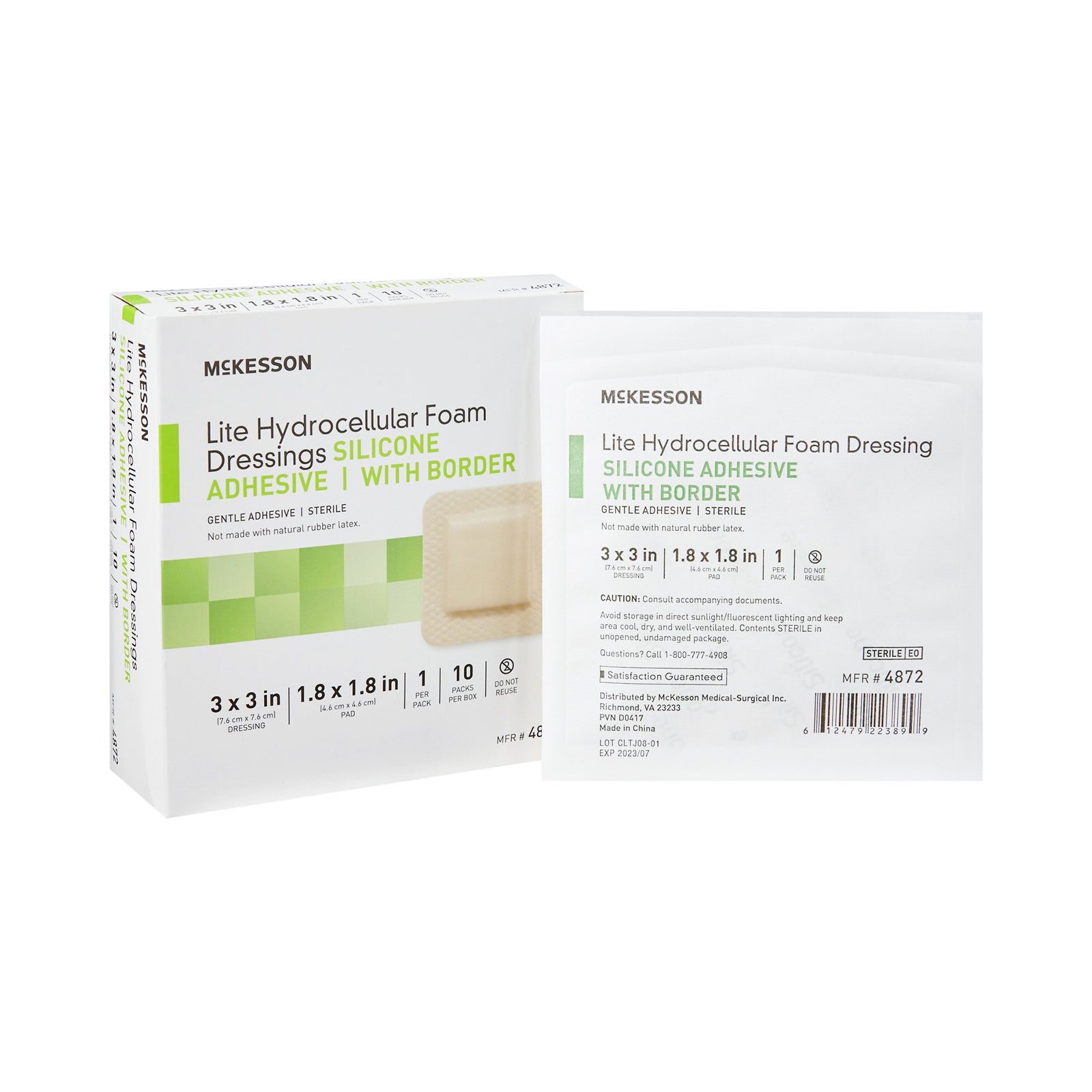 McKesson Lite Thin Silicone Foam Dressing