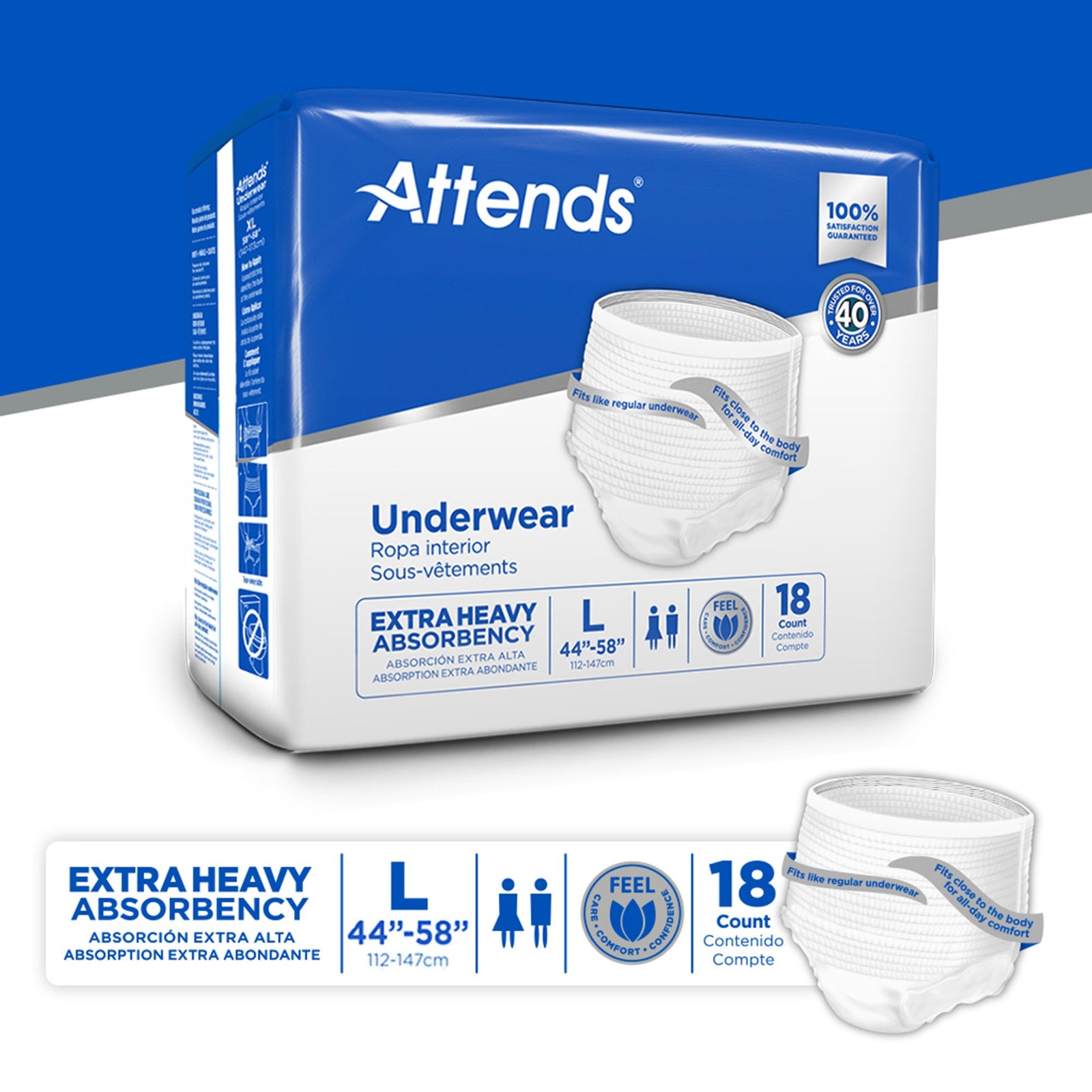 Attends Unisex Adult Absorbent Underwear