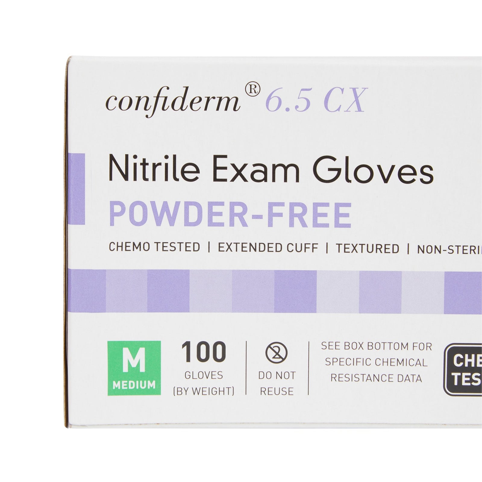 McKesson Confiderm 6.5CX Extended Cuff Nitrile Extended Cuff Length Exam Glove