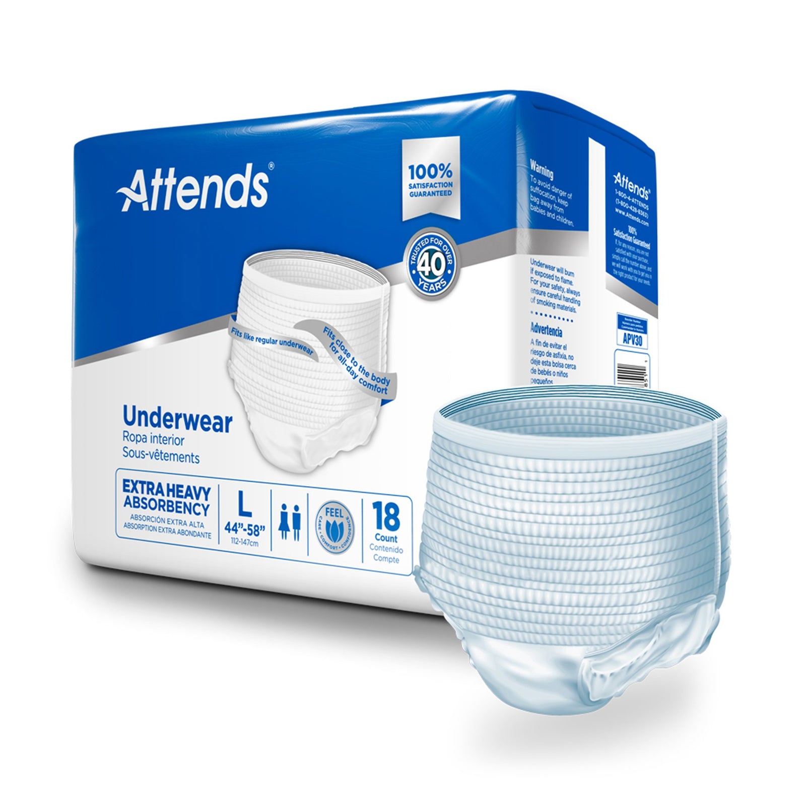 Attends Unisex Adult Absorbent Underwear