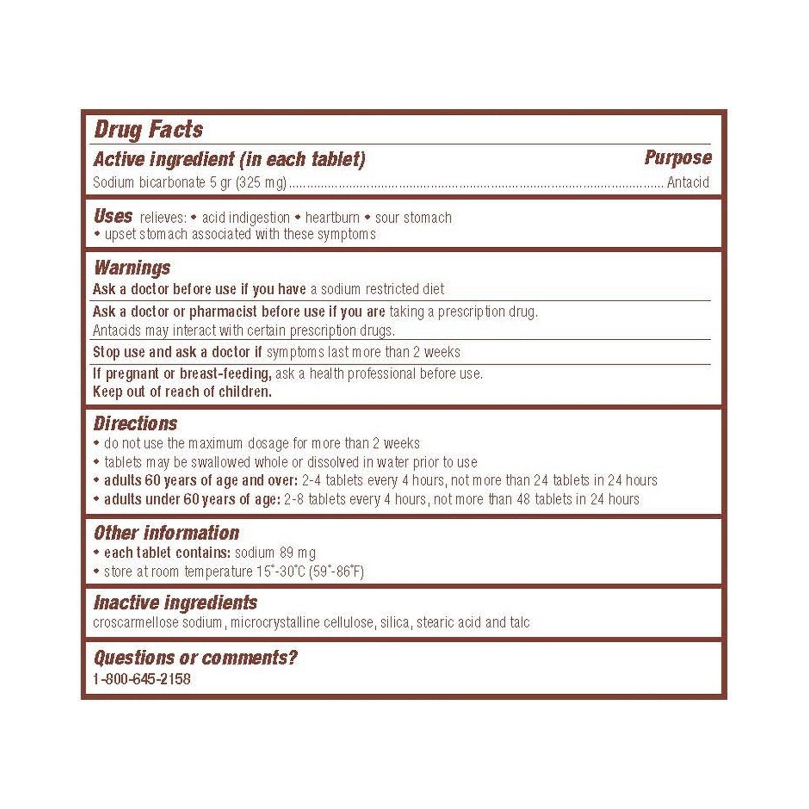 MAJOR-Rugby Sodium Bicarbonate Antiacid Tablets