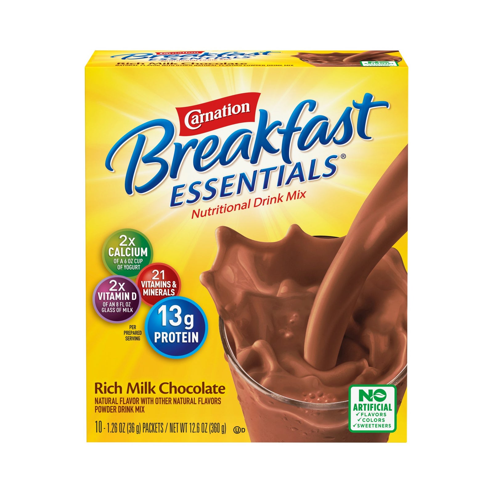Carnation® Breakfast Essentials® Chocolate Oral Supplement, 10 Packets per Box