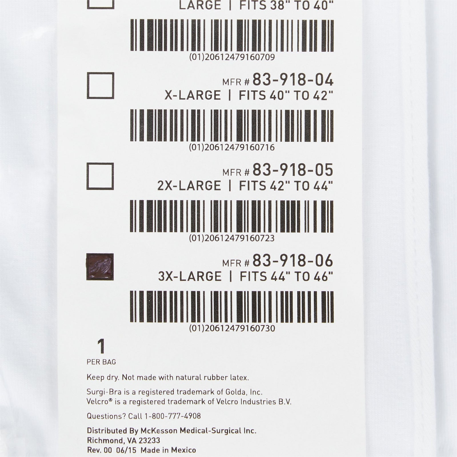 McKesson Post-Surgical Bra