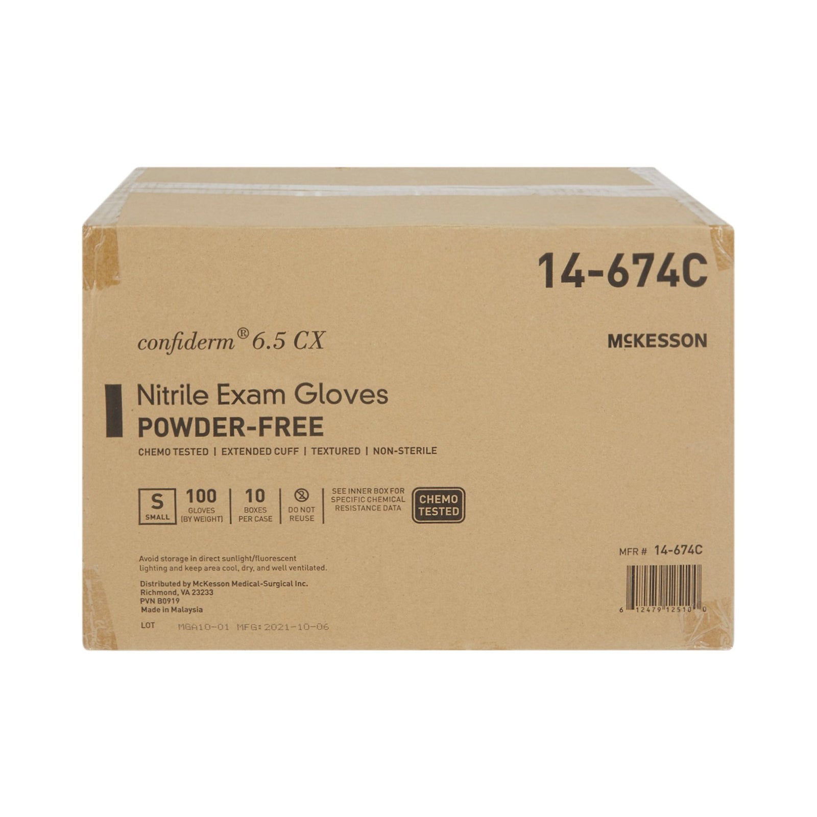McKesson Confiderm 6.5CX Extended Cuff Nitrile Extended Cuff Length Exam Glove