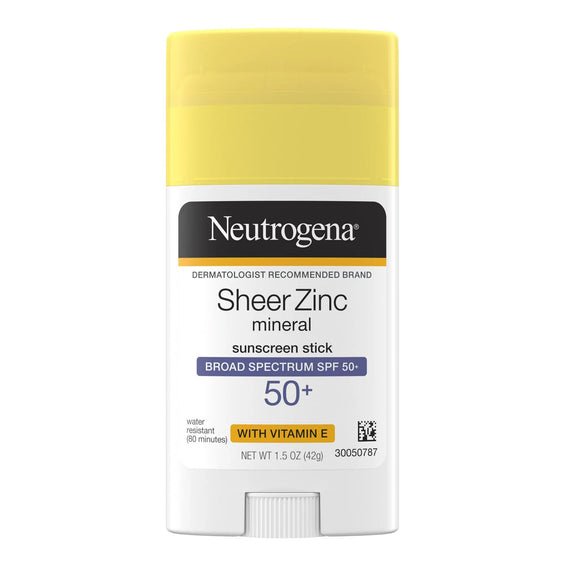 Sunscreen, Stick Neutrogena Sheer Zinc Mineral Spf50+ 1.5Oz