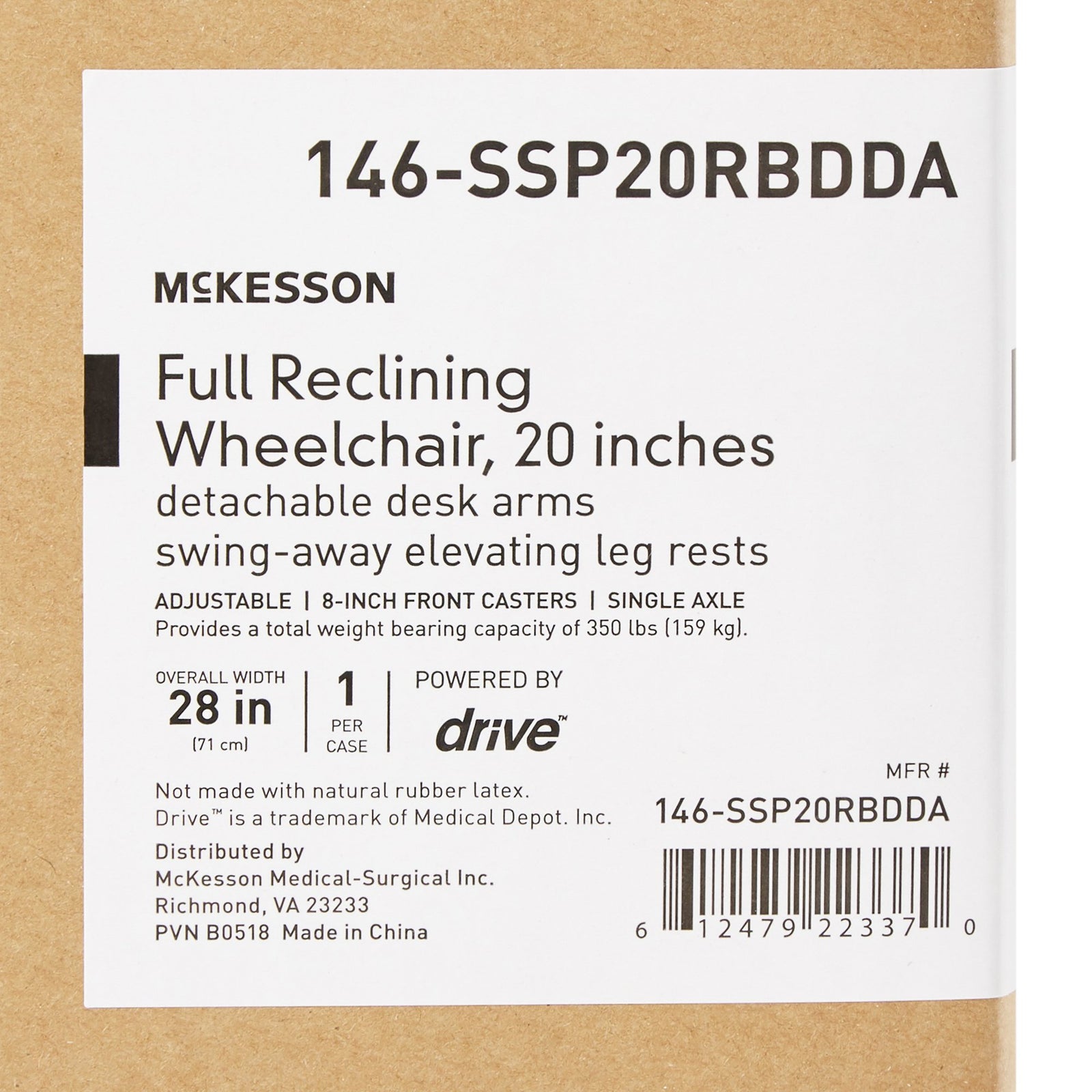 McKesson Reclining Wheelchair