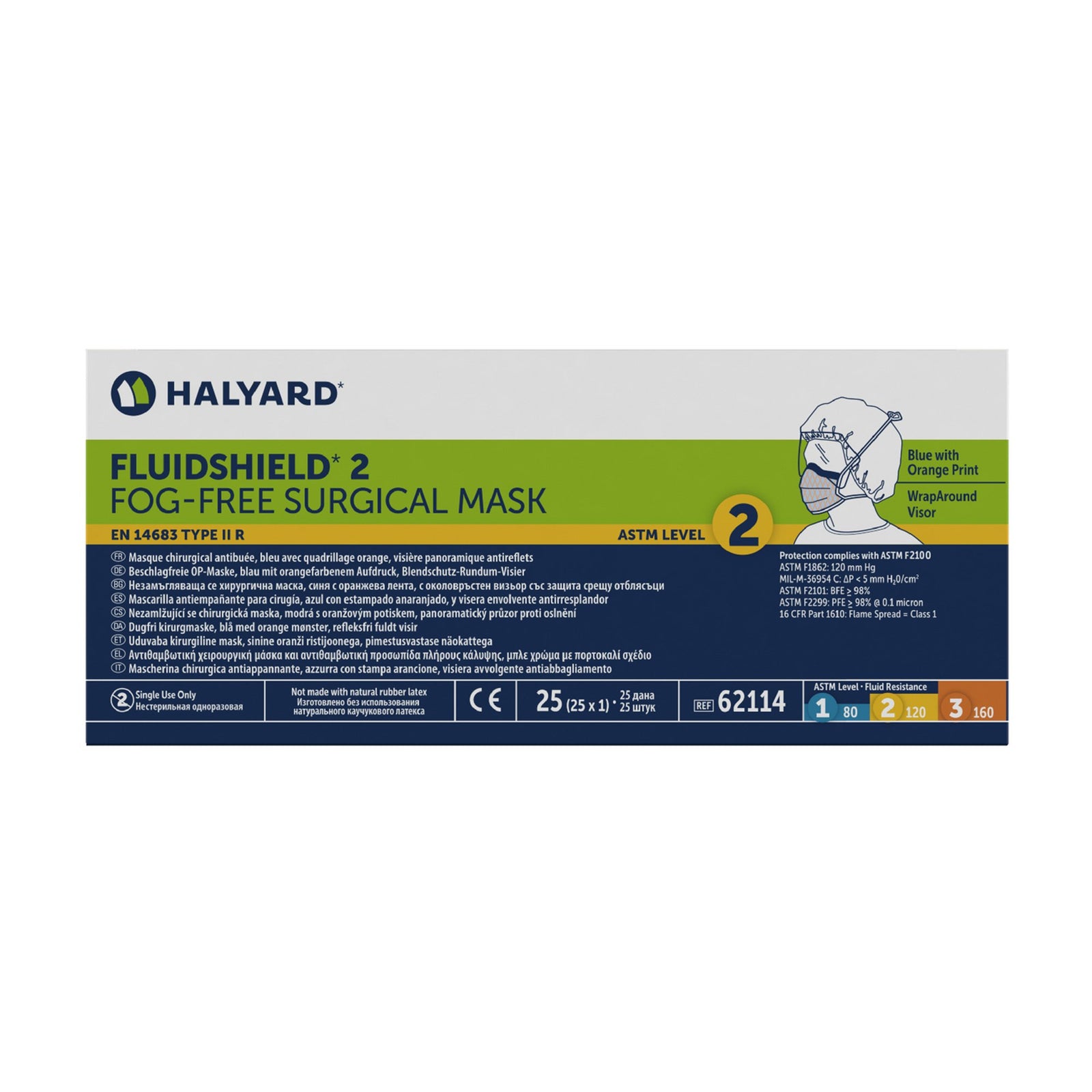 FluidShield Surgical Mask With Eye Shield