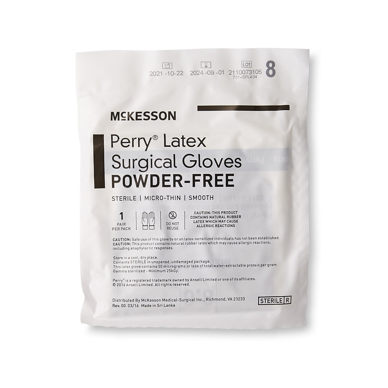 McKesson Perry Latex Standard Cuff Length Surgical Glove