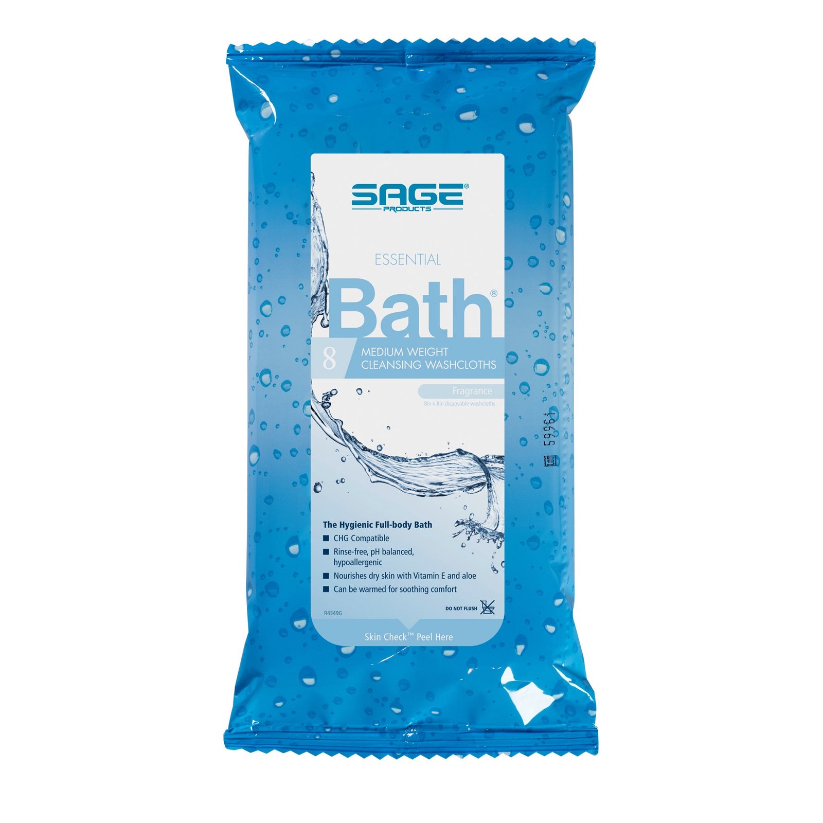 Essential Bath Medium Weight Rinse-Free Bath Wipe
