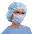 Surgical Mask Anti-Fog Film Pleated Tie Closure One Size Fits Most Green Nonsterile Not Rated Adult