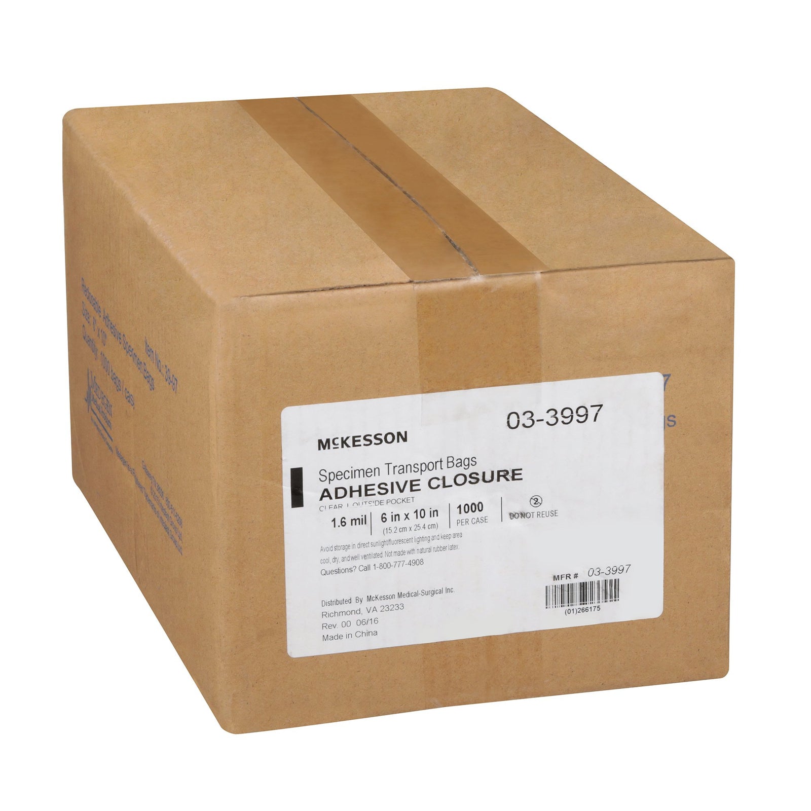 McKesson Specimen Transport Bag With Document Pouch