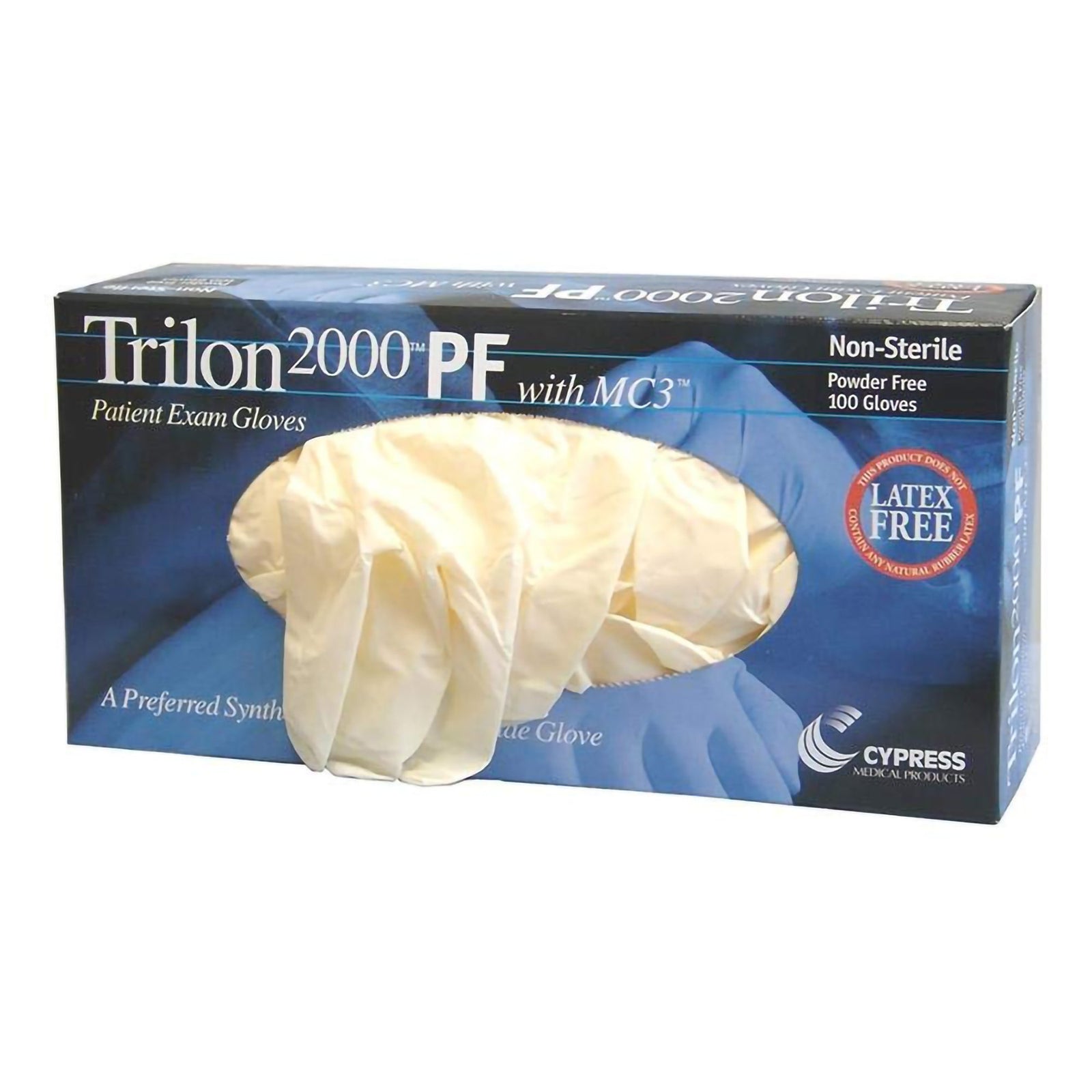 Trilon 2000 PF with MC3 Stretch Vinyl Standard Cuff Length Exam Glove