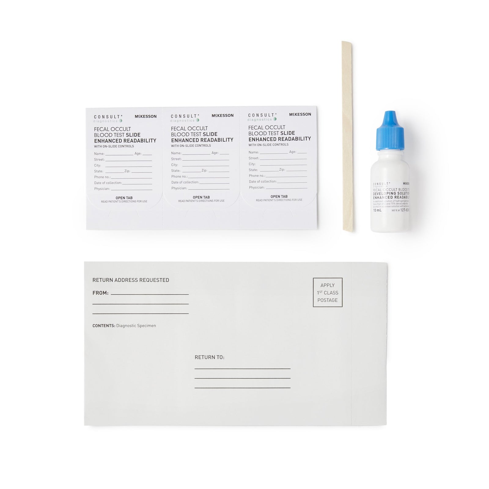 McKesson Consult Fecal Occult Blood (iFOB or FIT) Colorectal Cancer Screening Test Kit