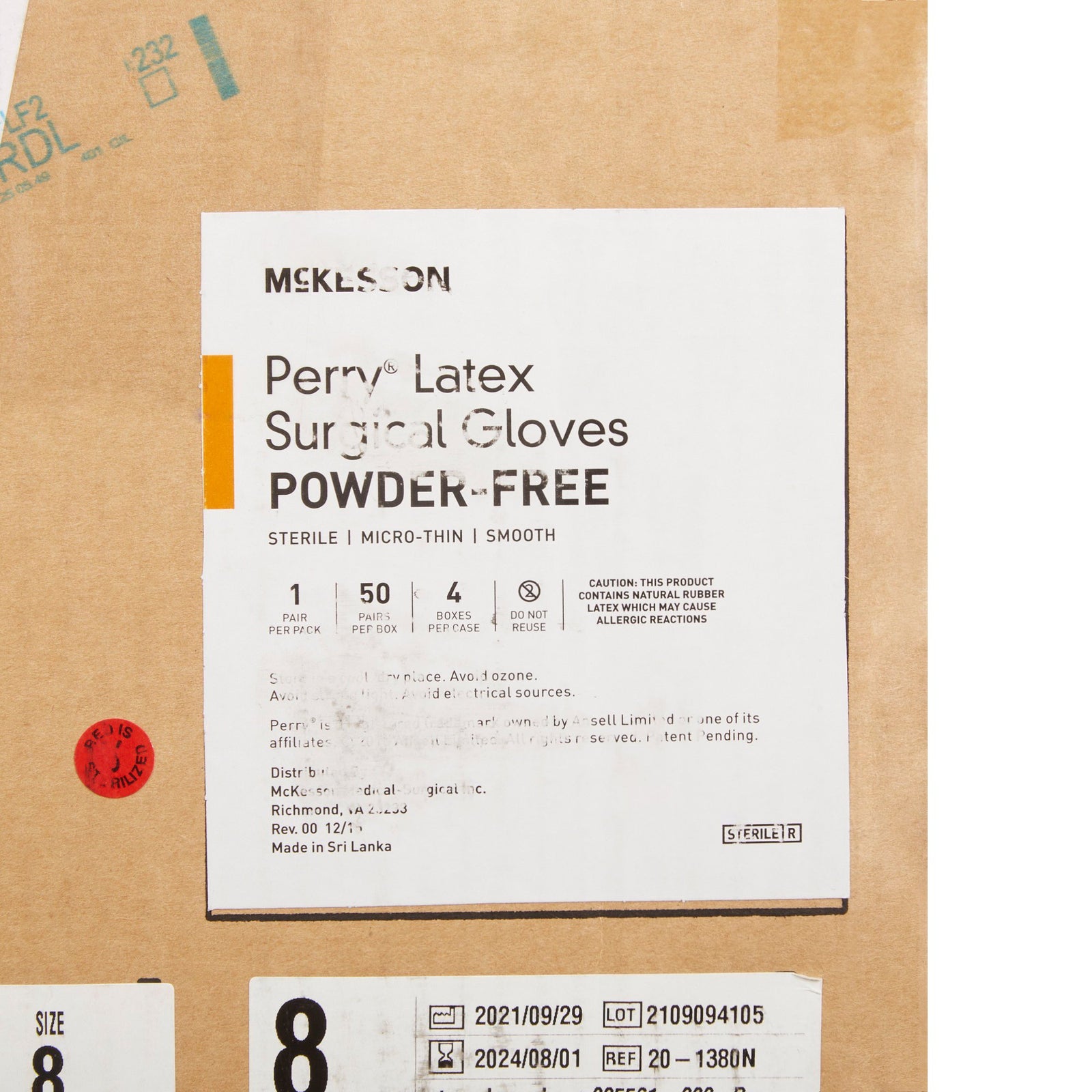 McKesson Perry Latex Standard Cuff Length Surgical Glove