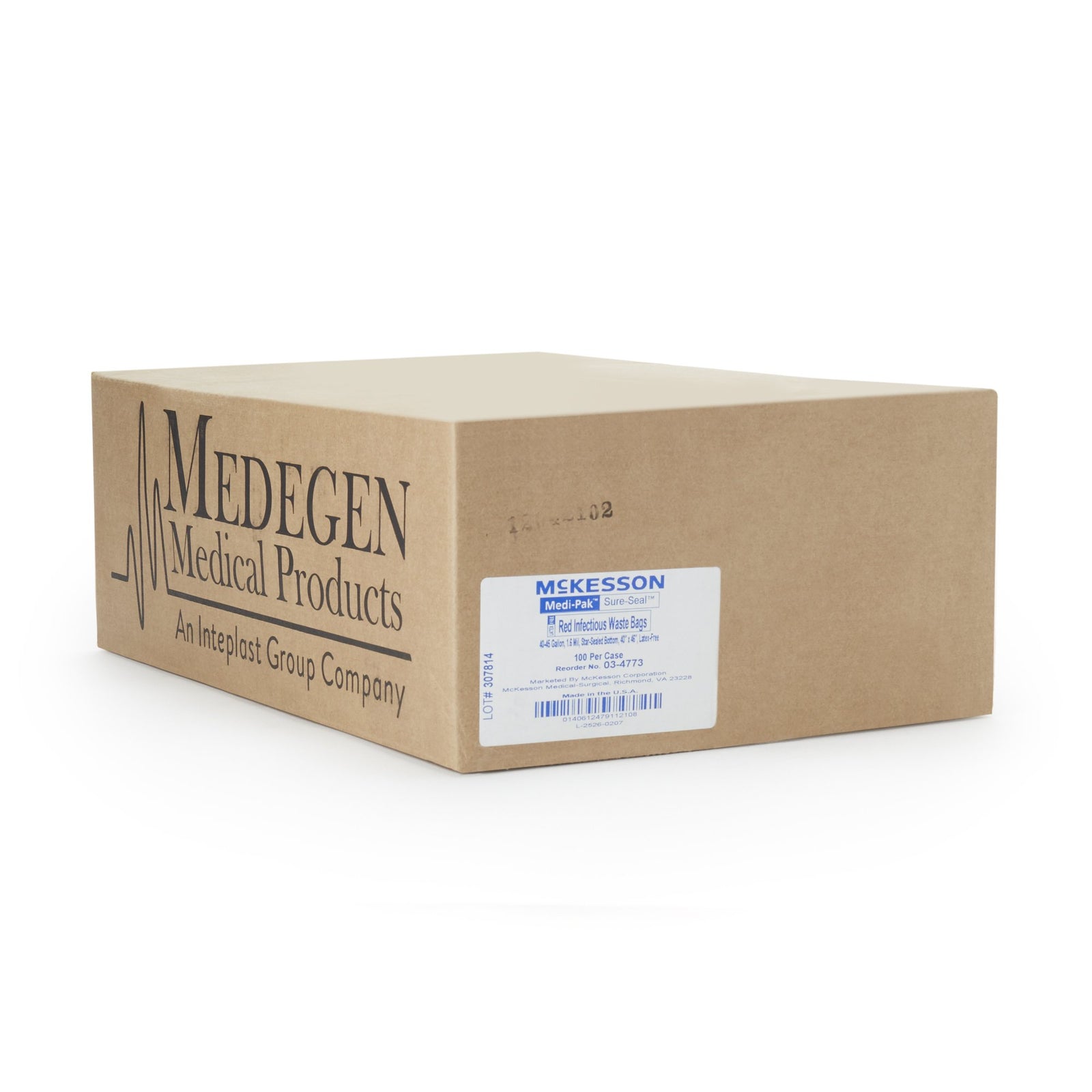 McKesson Infectious Waste Bags (40-45 gal., 30-33 gal., 7-10 gal.) - LLDPE Red