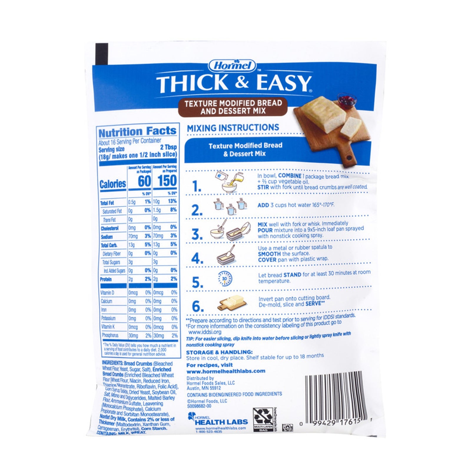 Thick & Easy Texture Modified Bread & Dessert Mix Food And Beverage Thickener