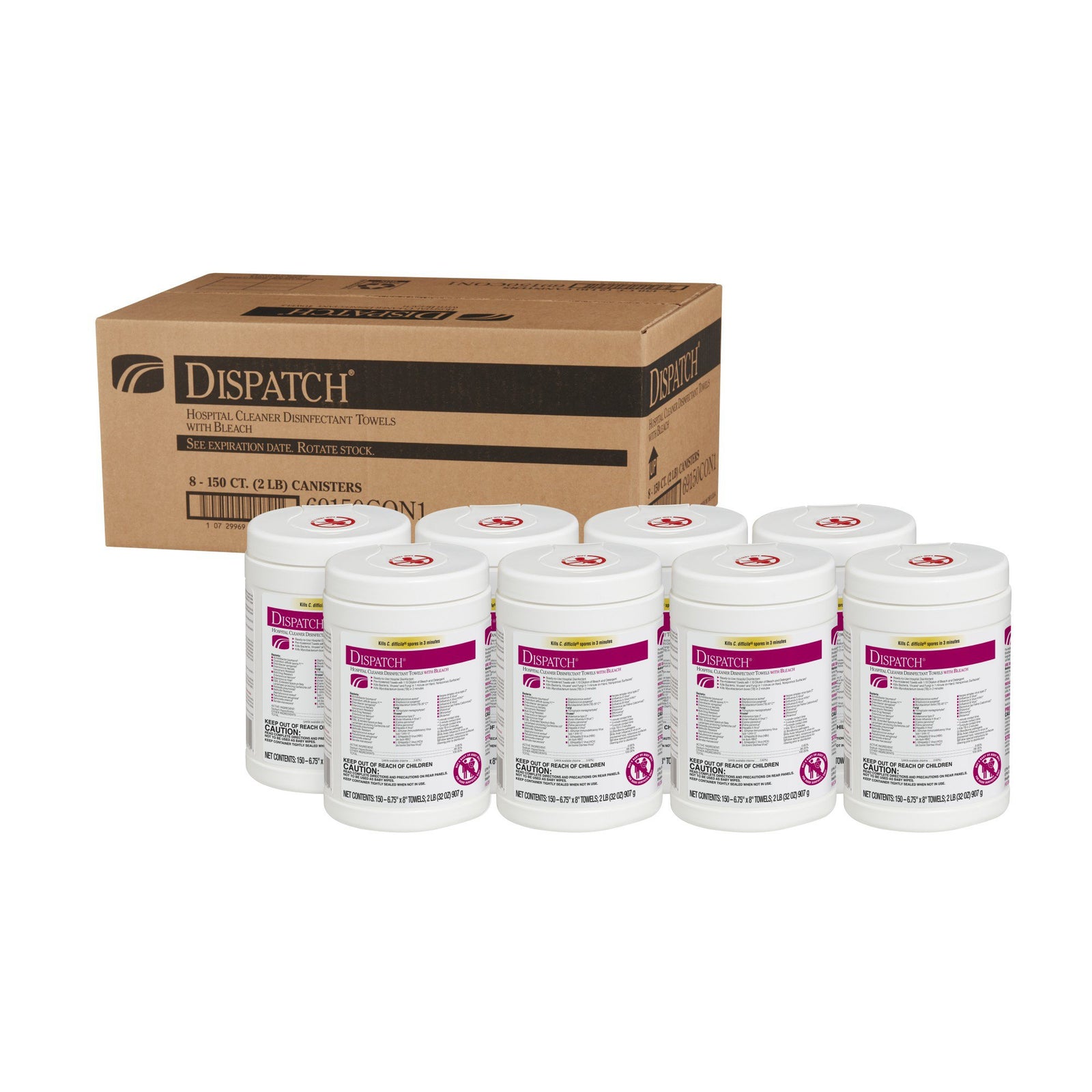 Dispatch Hospital Cleaner Disinfectant Towels with Bleach