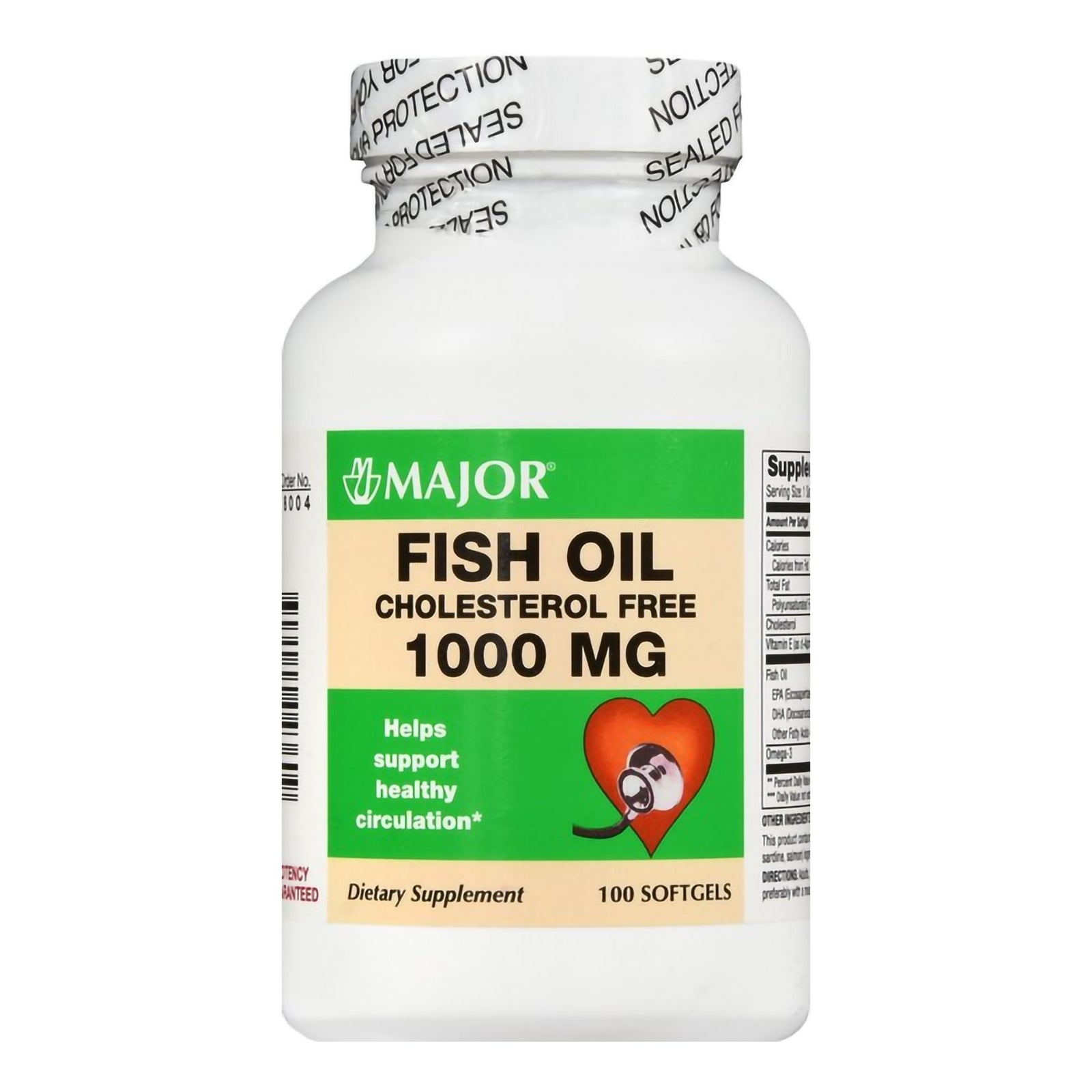 Omega 3 Supplement Fish Oil 300-1,000 Mg Strength Softgel 100 Per Bottle