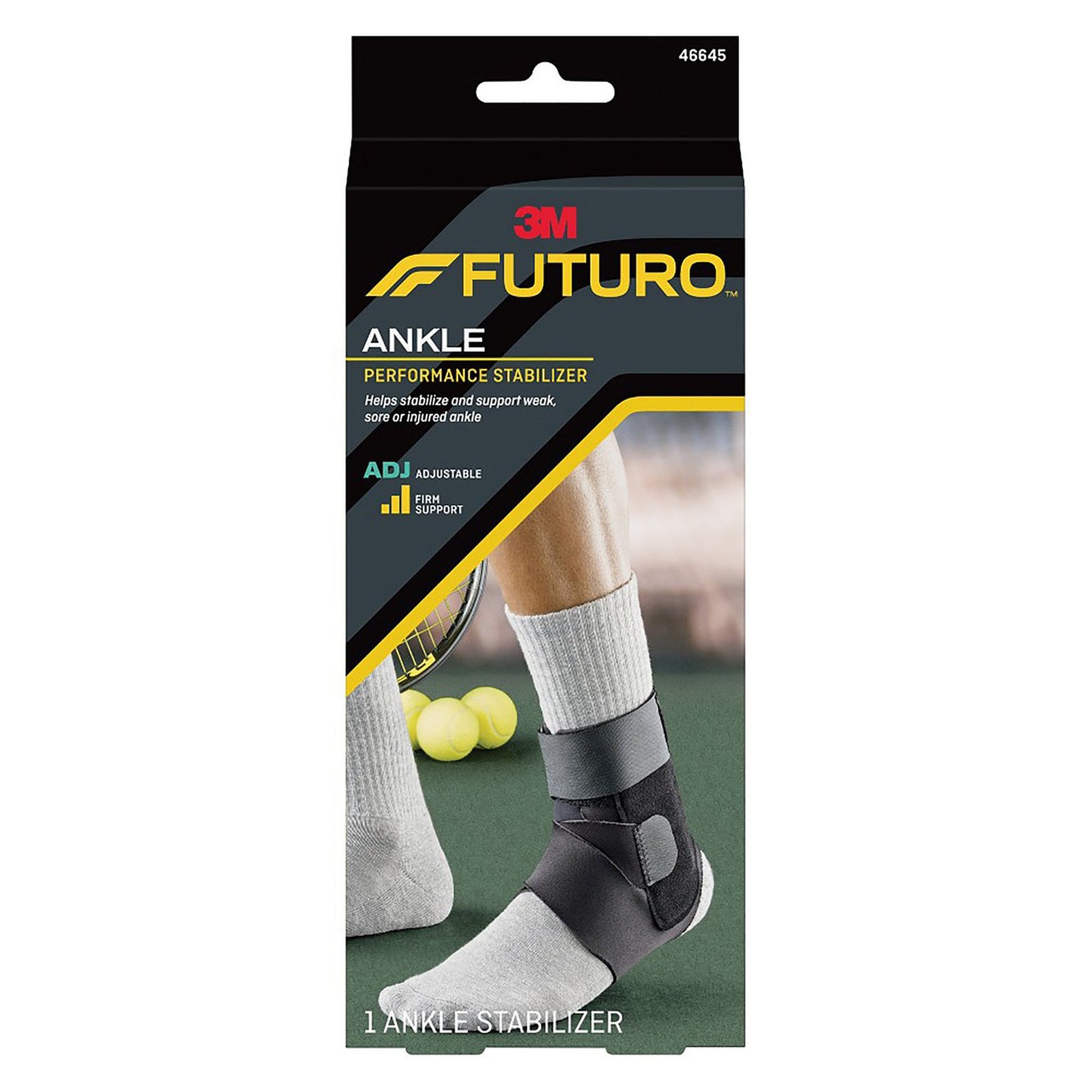 3M Futuro Ankle Performance Stabilizer, Adjustable, Adult, Black, 12/Case