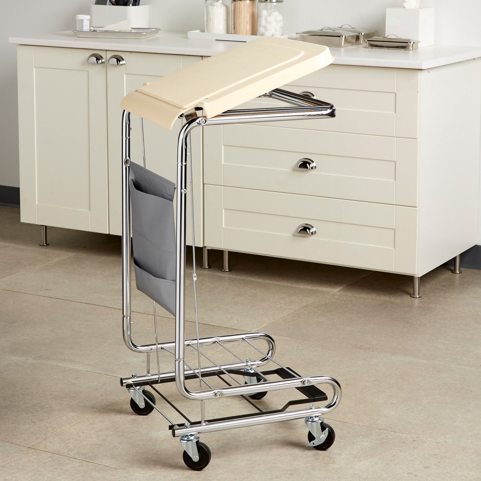 McKesson 30-33 Gal. Self-Closing Hamper Stand with Foot Pedal