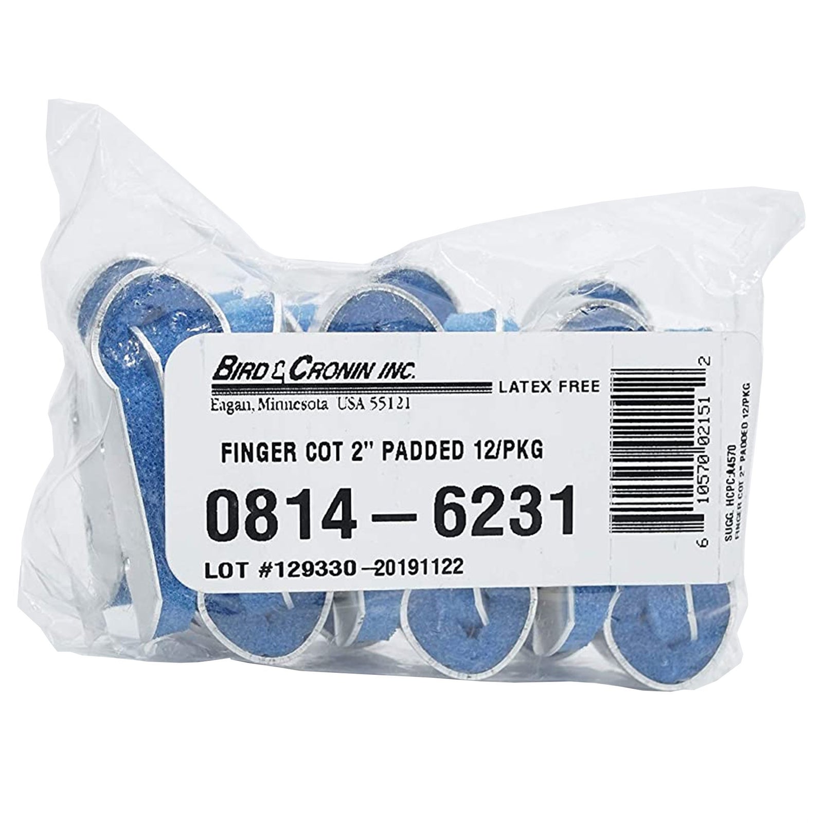 Finger Cot Splint Pull-On Left Or Right Hand Blue / Sliver