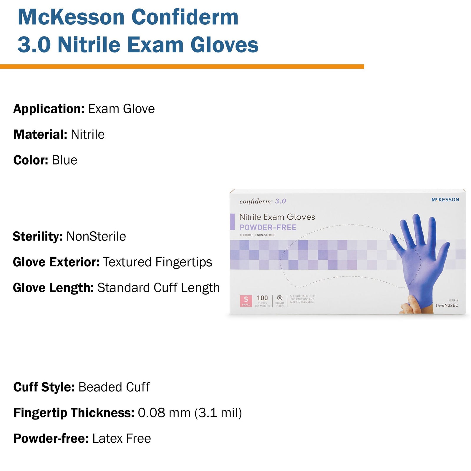 McKesson Confiderm 3.0 Nitrile Exam Glove