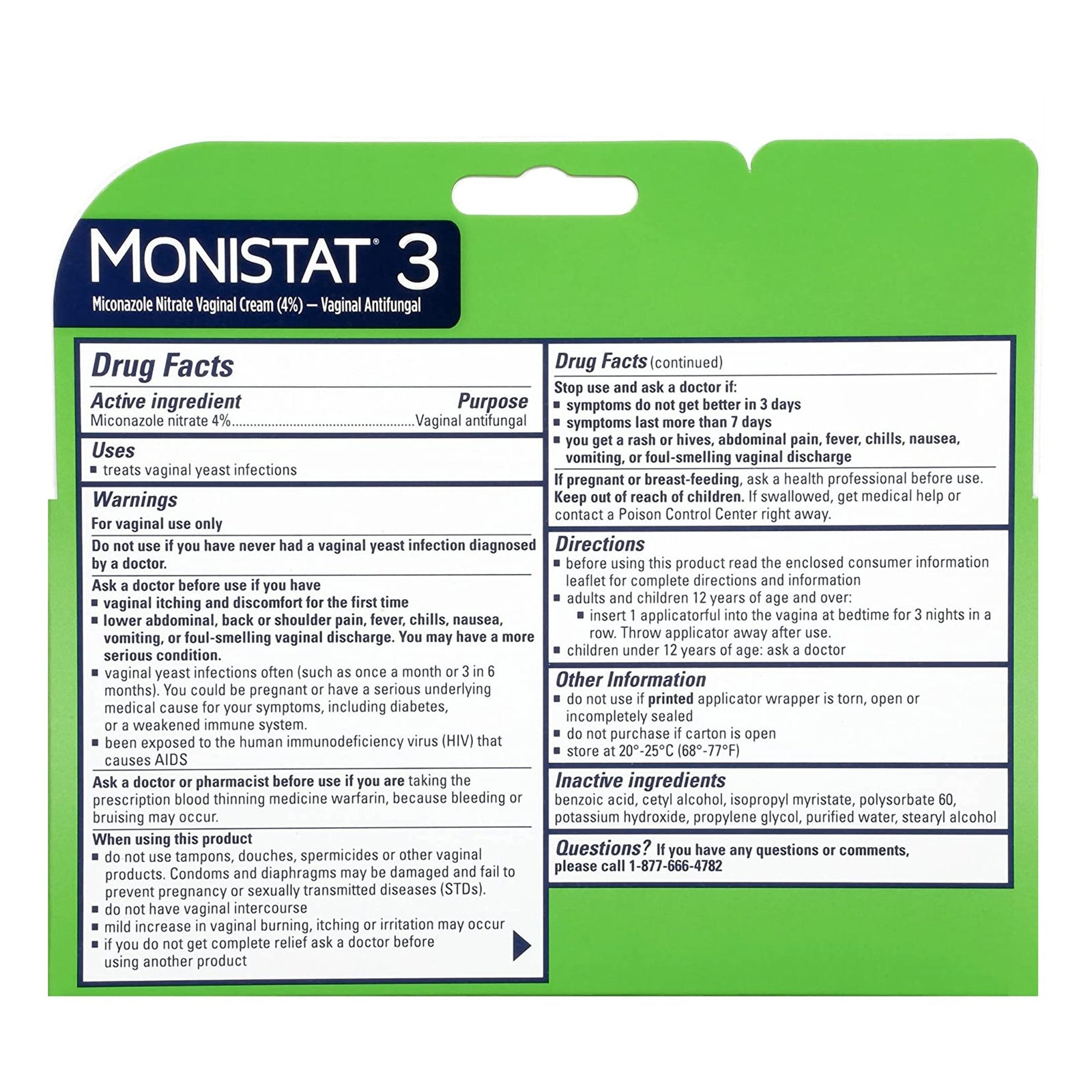 Monistat 3 Vaginal Antifungal