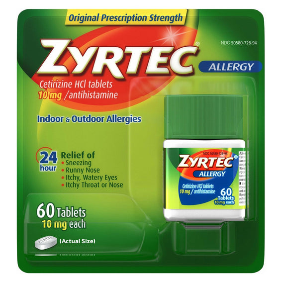 Zyrtec 10mg Allergy Relief (Liqui-Gel/Tablet 60/Tablet 14)